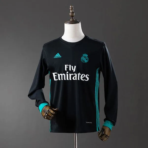 Camiseta de fútbol Real Madrid 2017/18 VISITANTE MANGA LARGA VERSION FAN